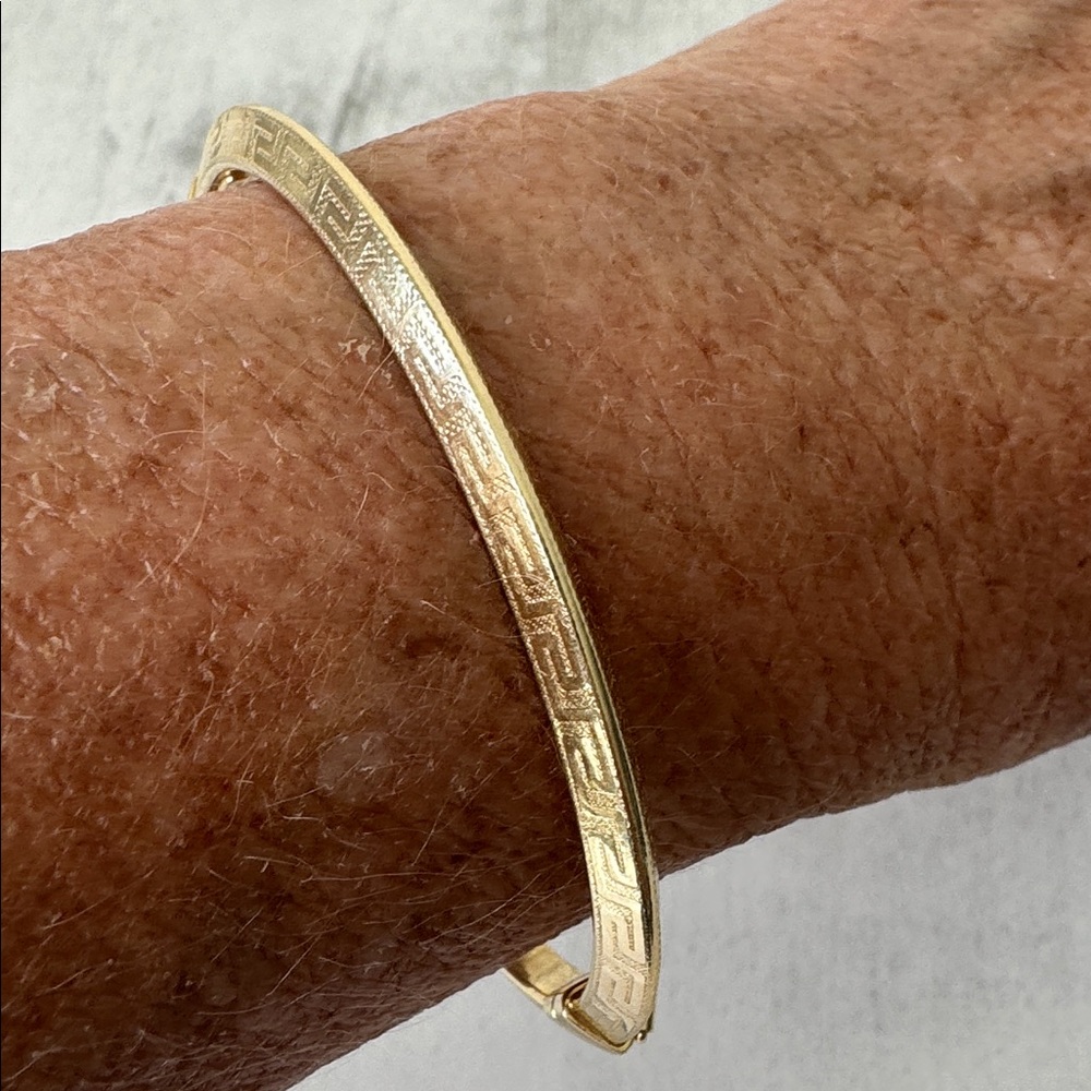 MIA FIORE Gold Plated 925 Sterling Silver Greek Key Dyadema Bangle Bracelet - Picture 14 of 15